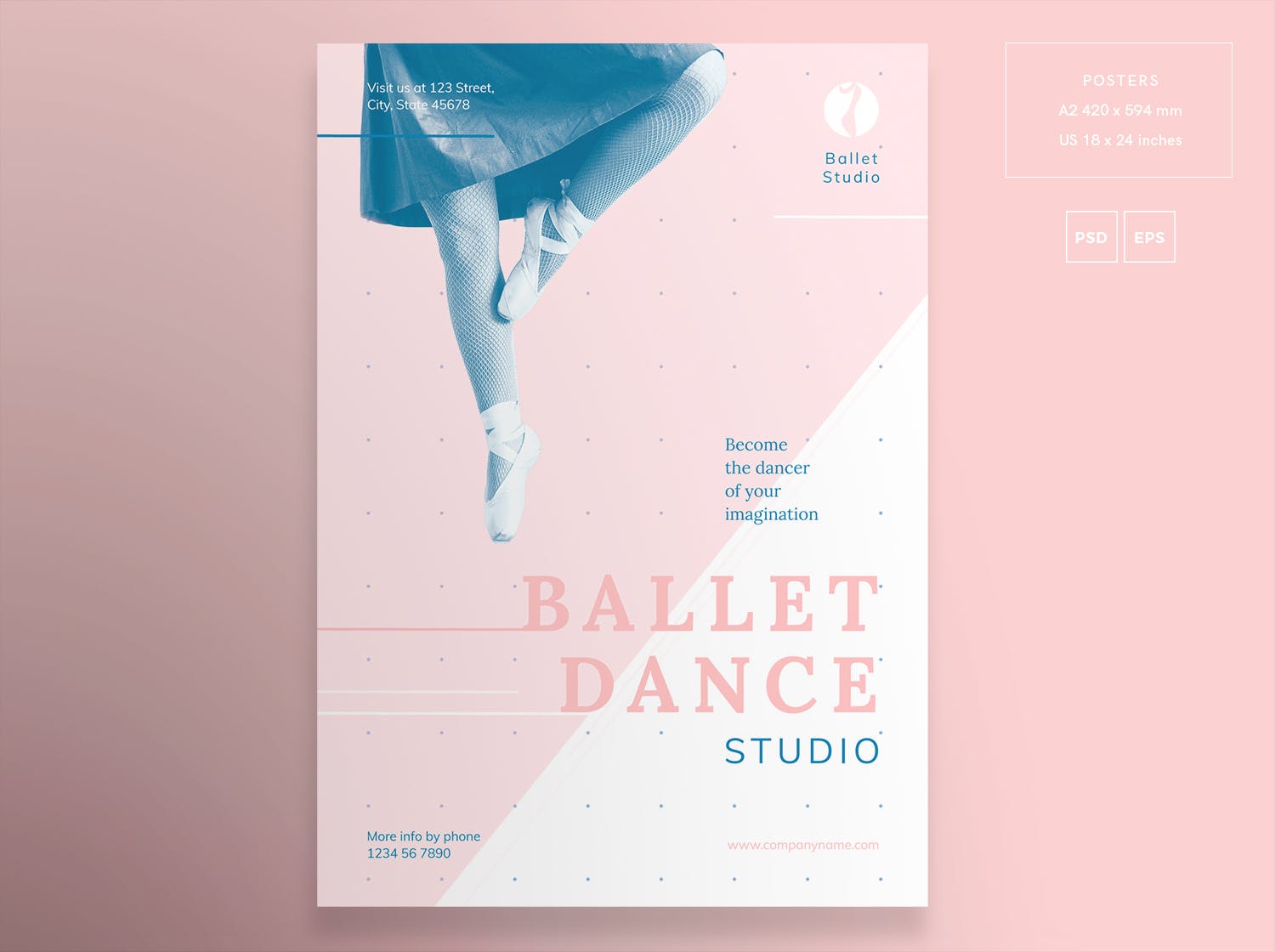 舞蹈工作室传单和海报模板dancestudioflyerandpostertemplatedmvypz