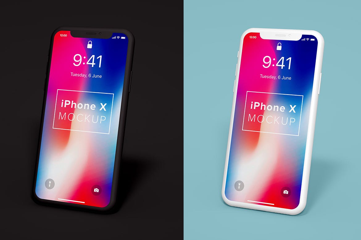 Iphone 多角度样机模板素材展示iphone X Clay Mockup 设计口袋