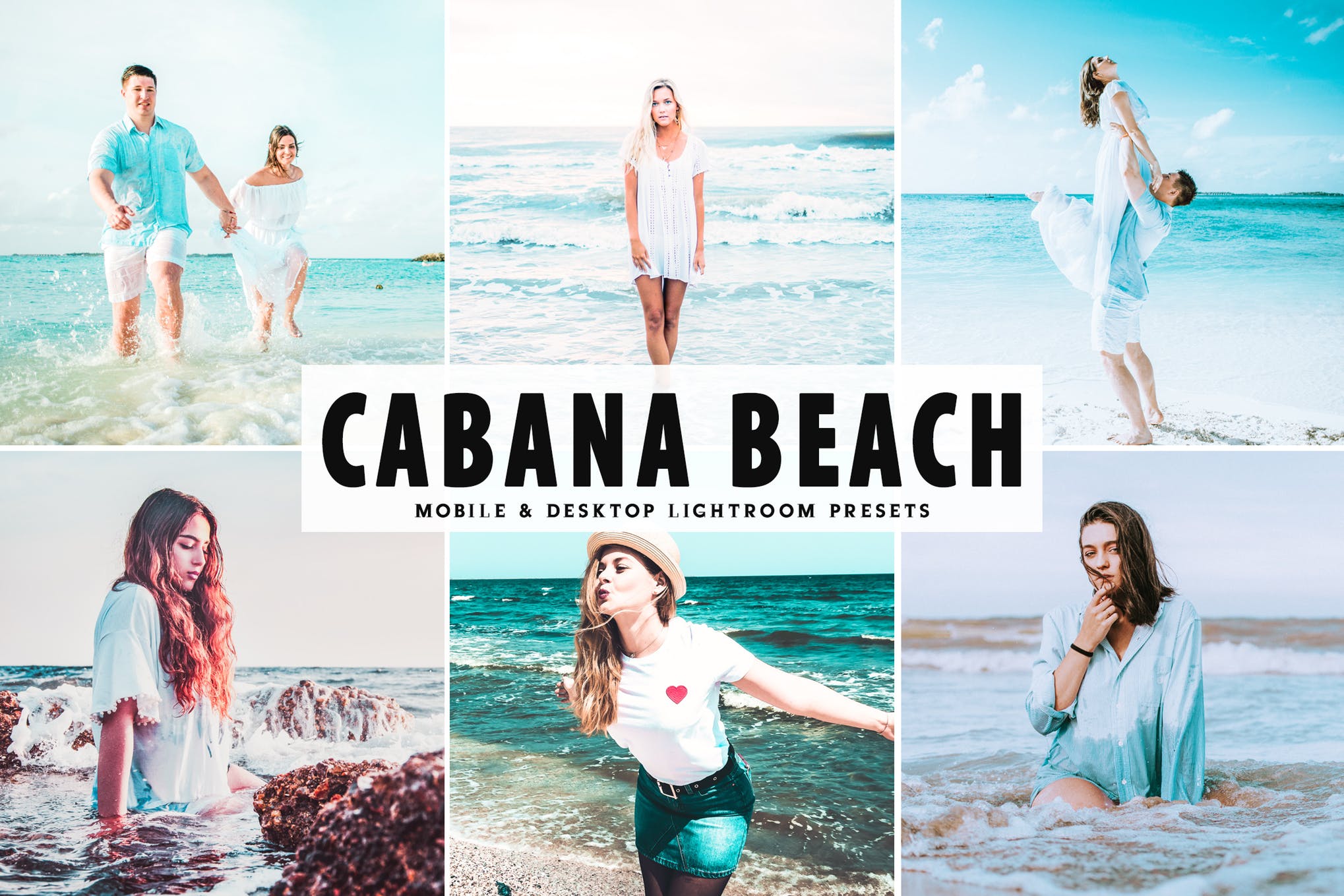 海滩摄影蓝色调照片效果处理LR预设Cabana Beach Mobile Desktop Lightroom Presets