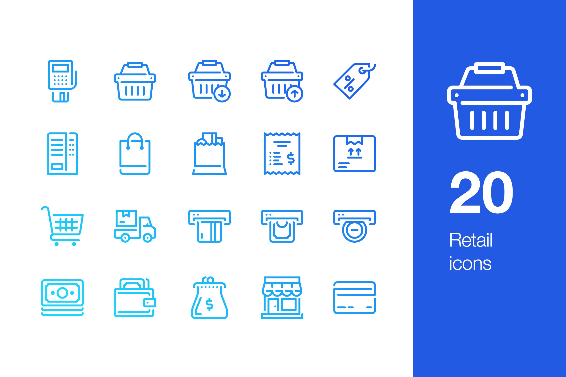 20个新零售图标线性图标下载20 Retail icons