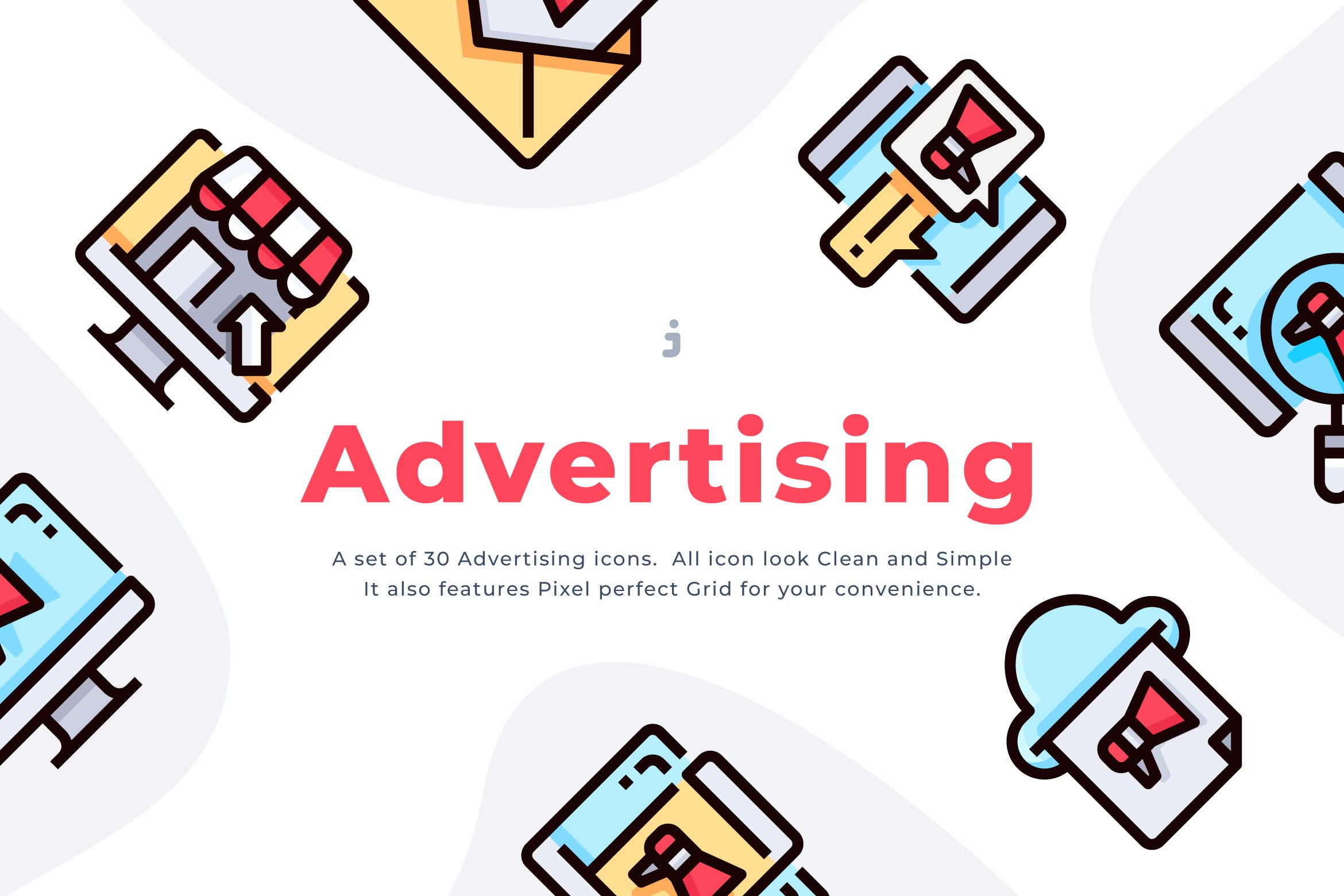 30广告图标套装矢量源文件下载30 Advertising Icon set