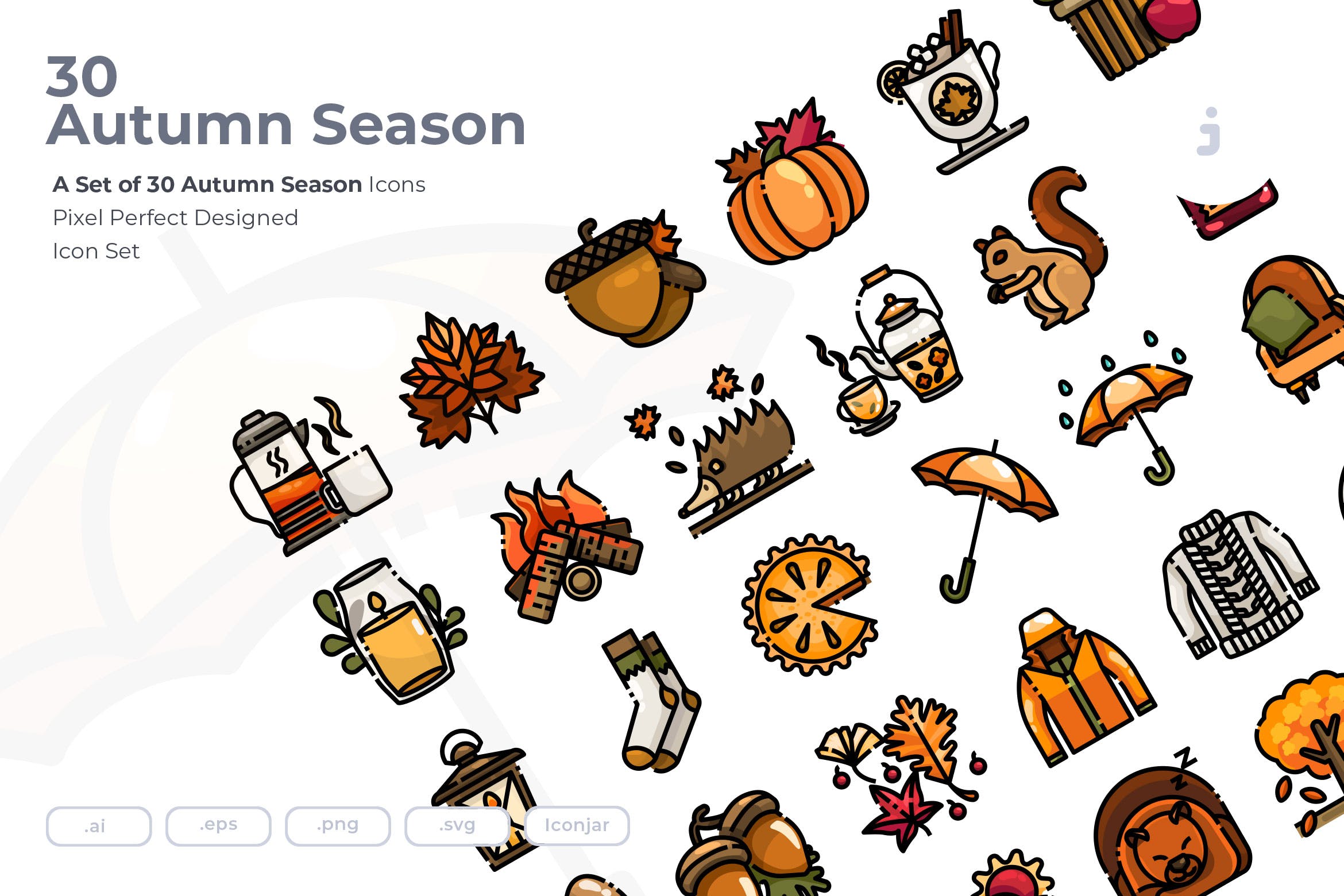 30个秋季元素图标源文件下载30 Autumn Season Icons Hdkzfw4插图