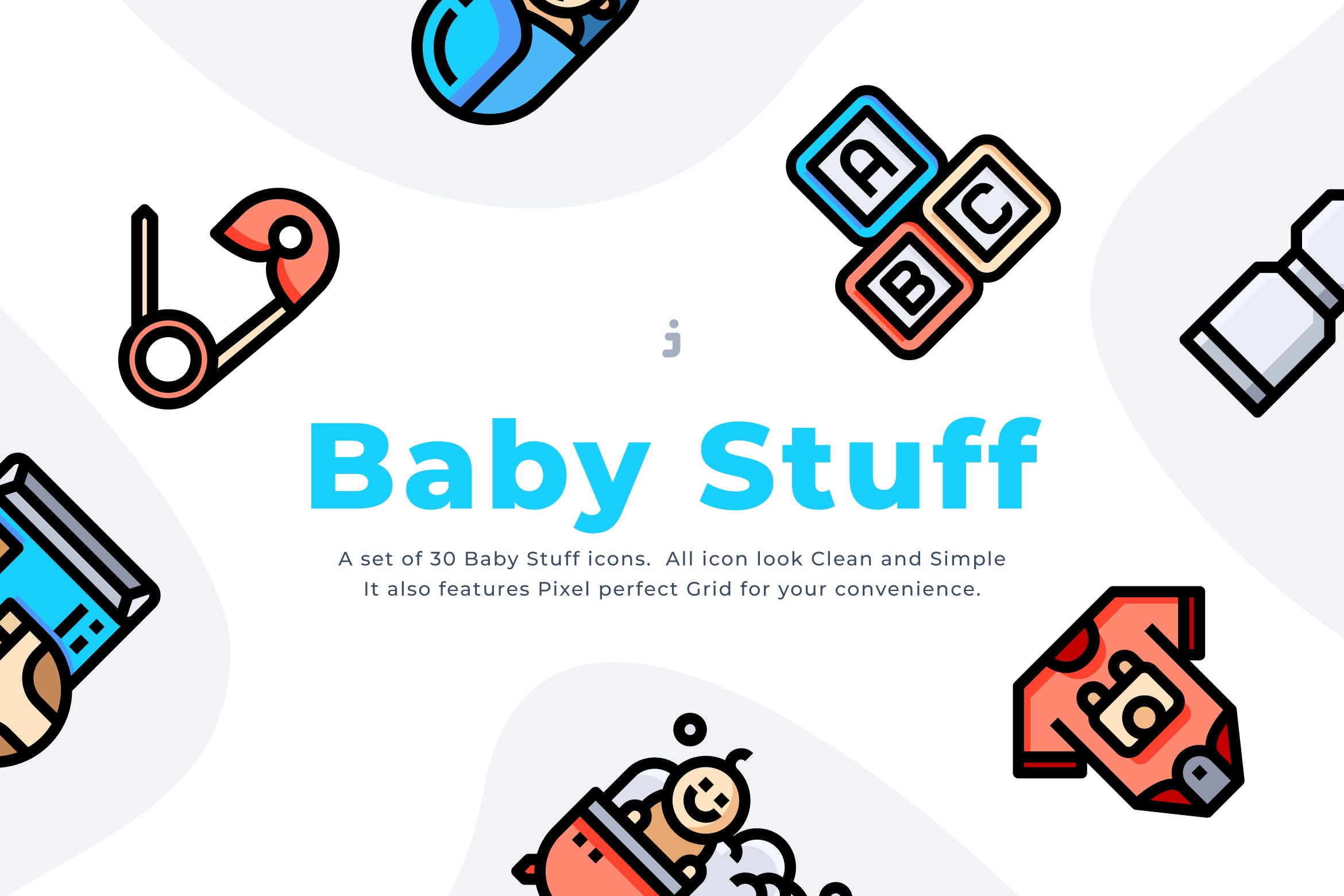 30个婴儿物品MEB风图标源文件下载30 Baby Stuff Icon set