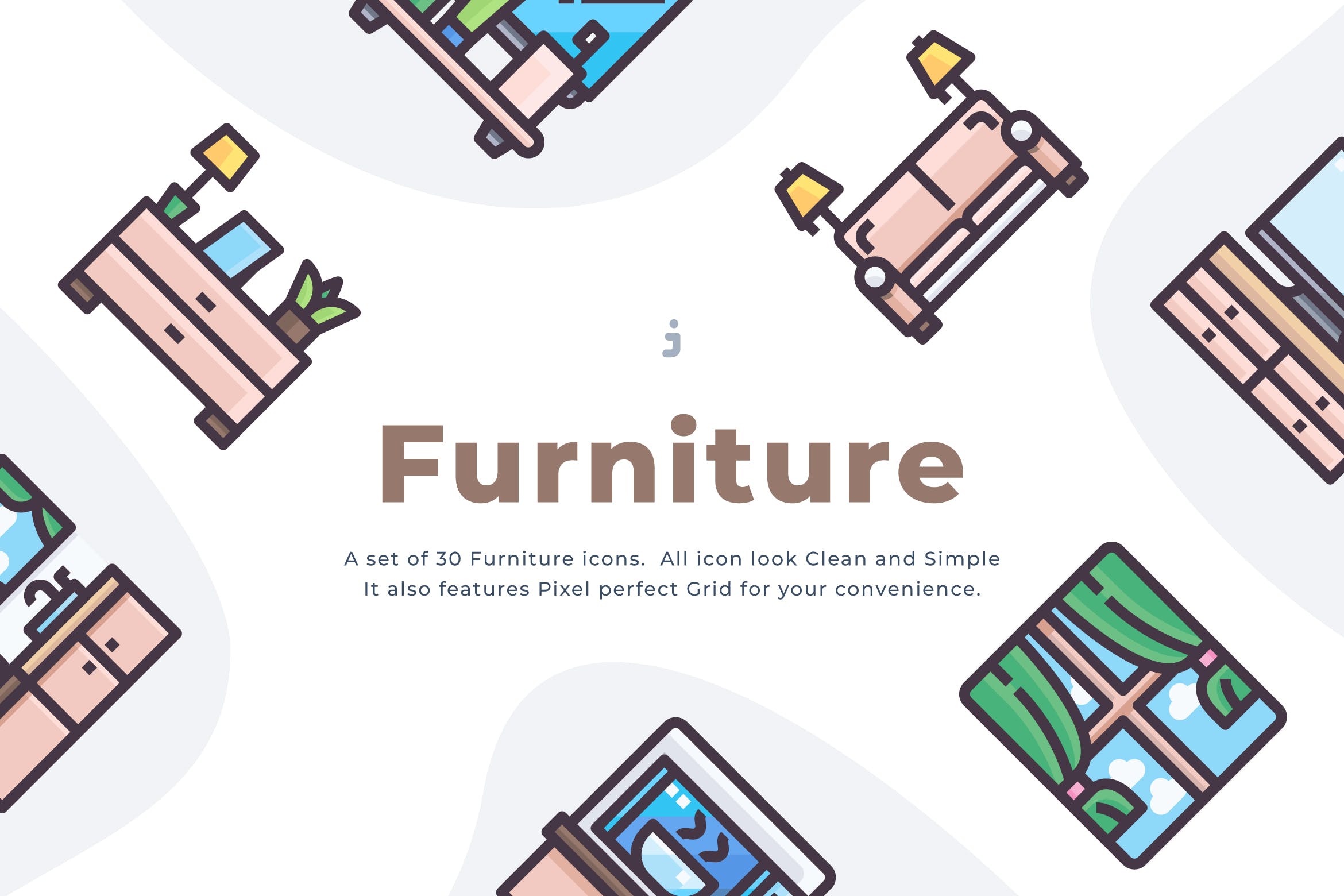30个创意家居系列图标源文件下载30 Furniture Icons