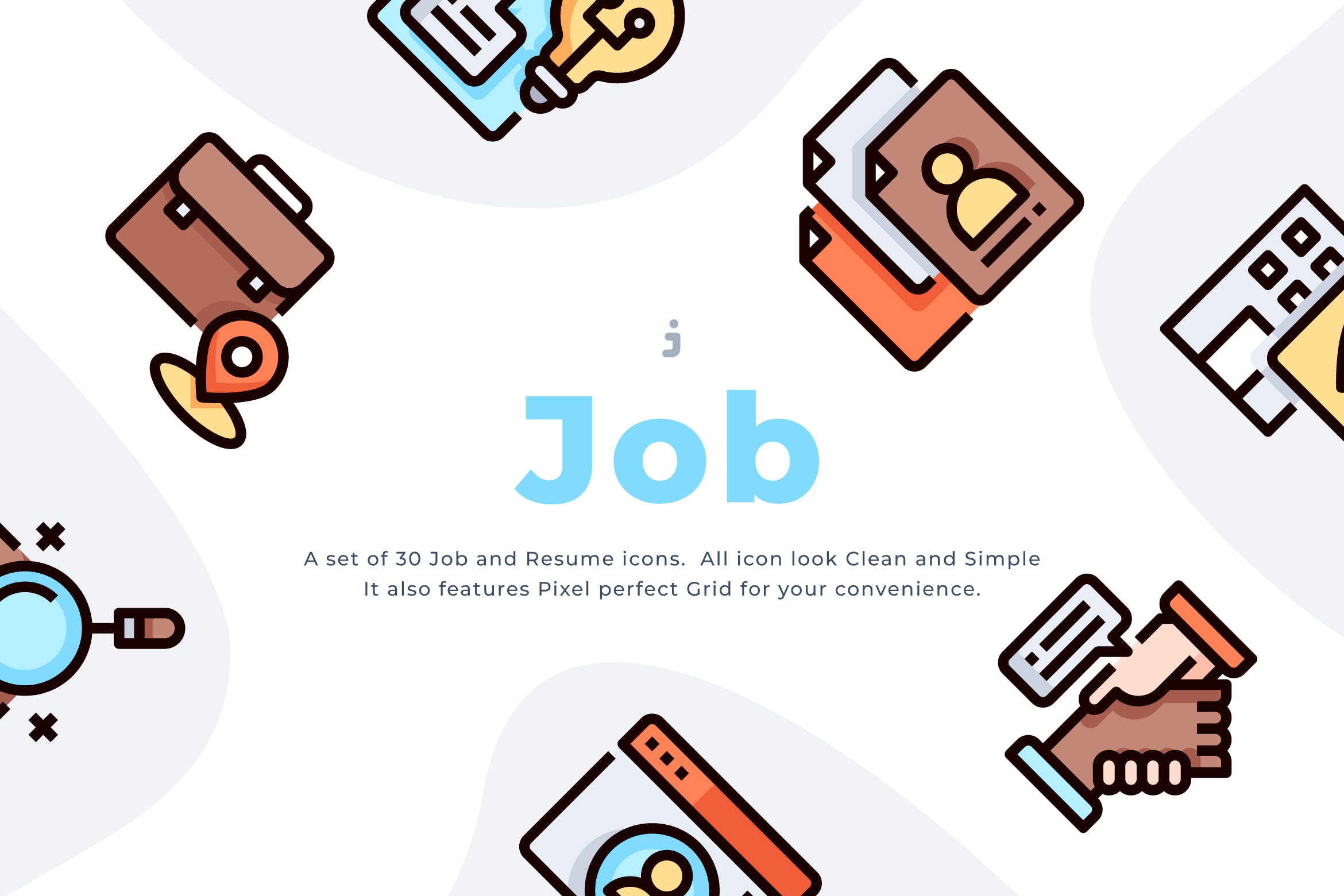  30个工作和简历图标源文件下载30 Job and Resume Icon set