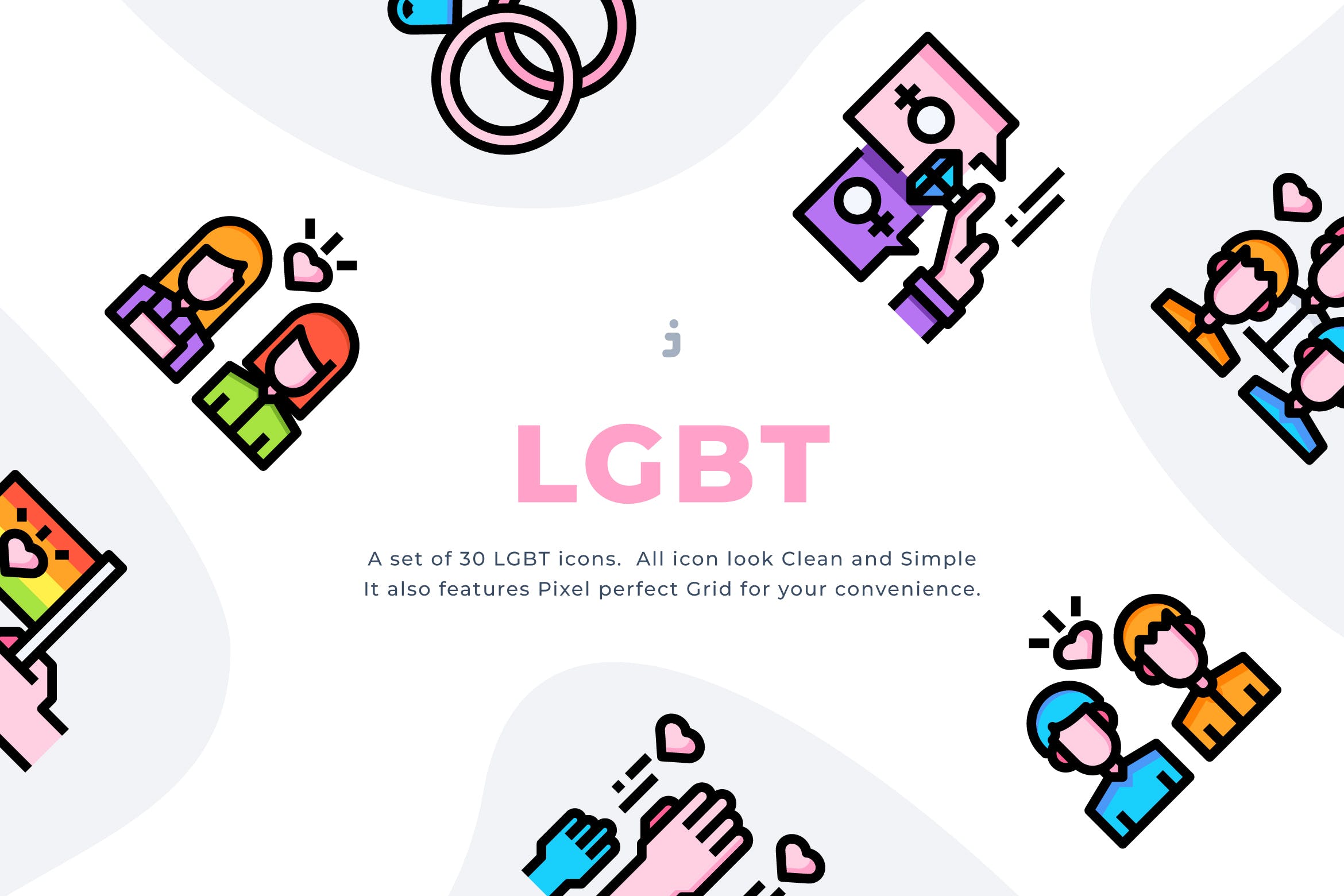 30个描边风情侣主题图标创意源文件下载30 LGBT Element Icons