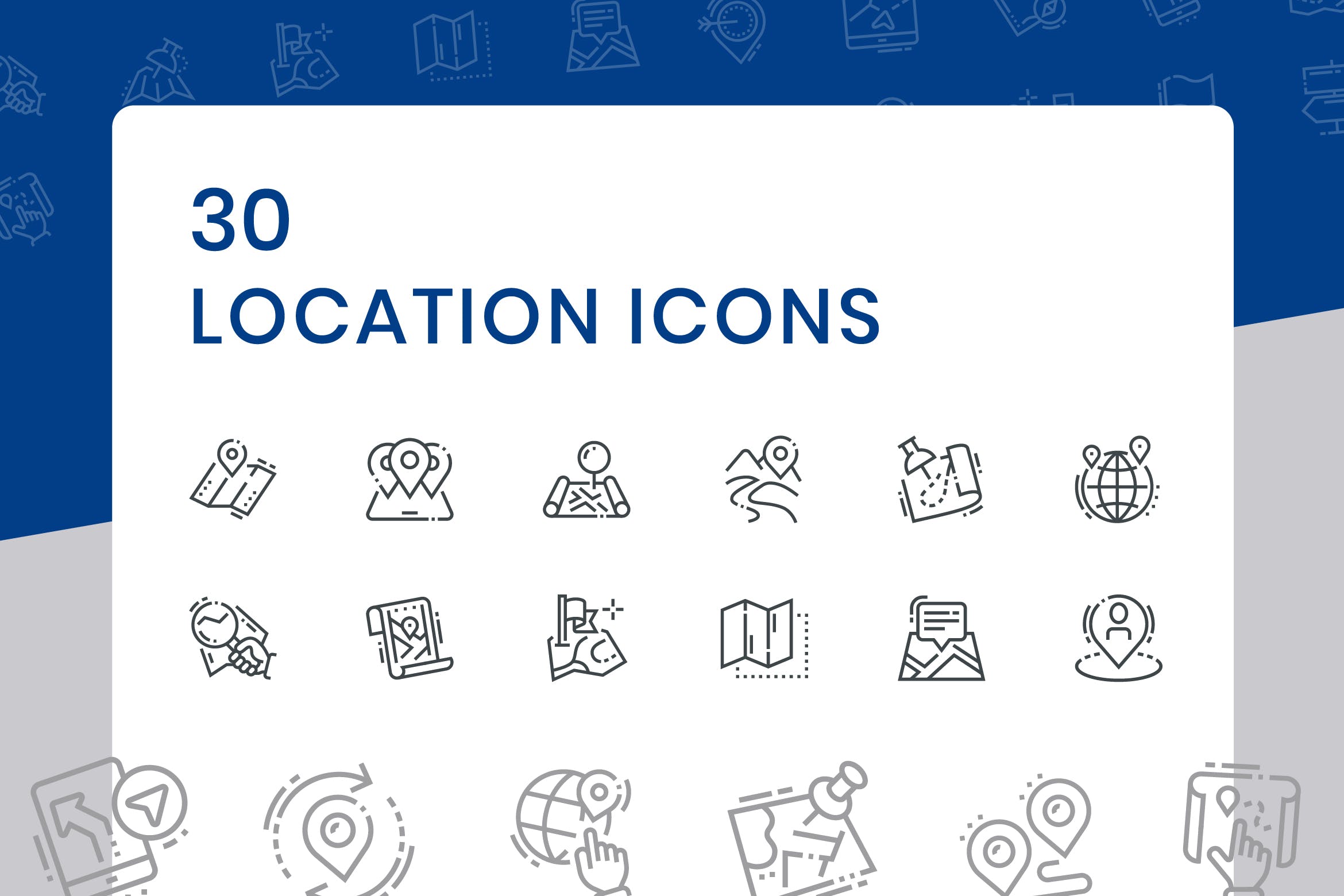 30个位置图标创意概念化设计源文件下载30 Location Icons