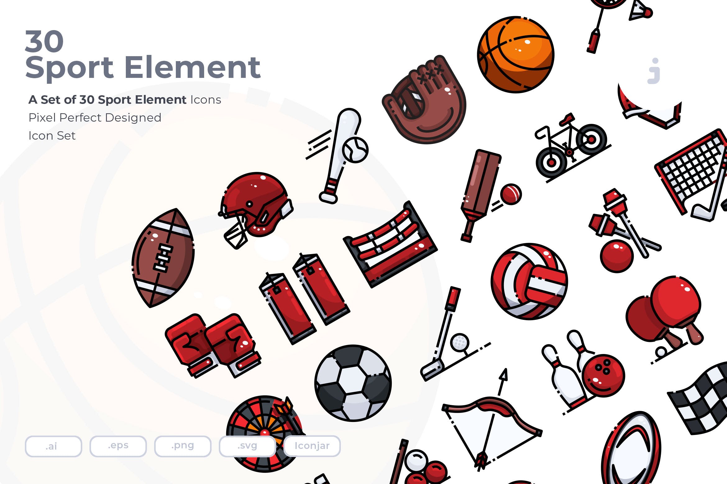 30个运动图标元素源文件下载30 Sport Element Icons