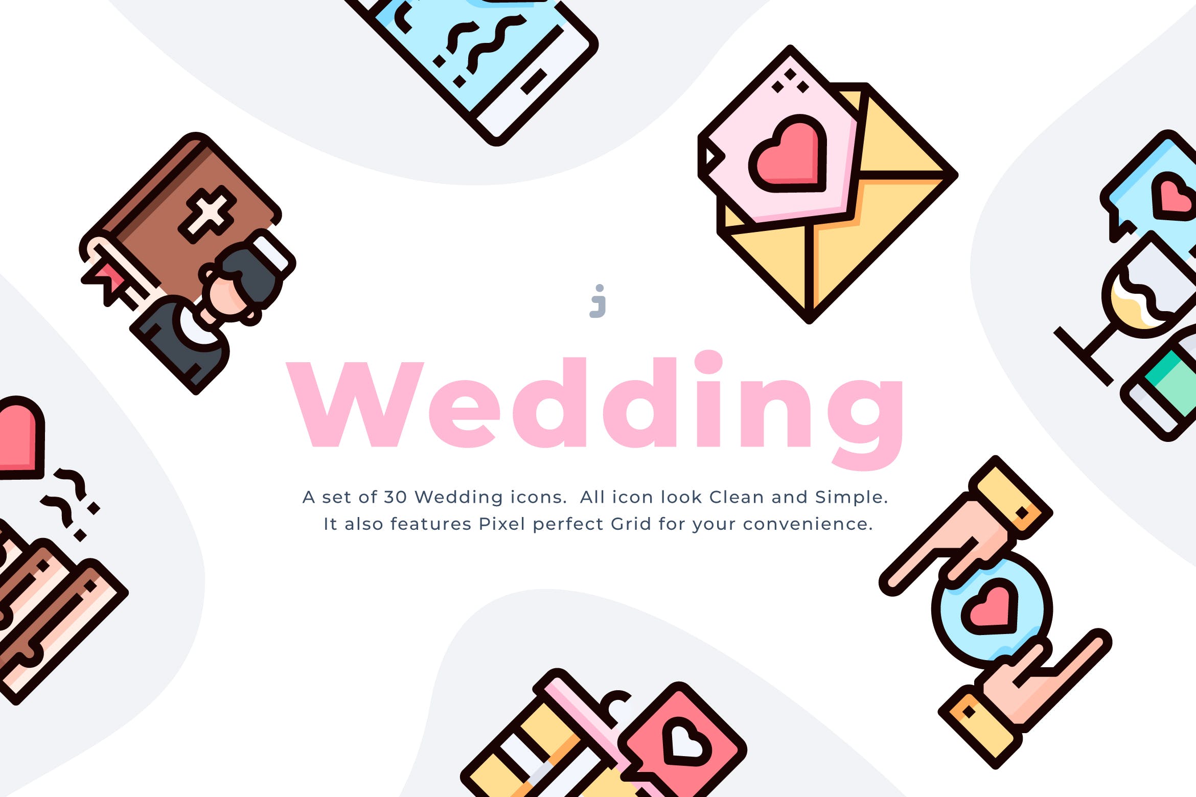  30个婚礼图标源文件下载30 Wedding Icon set