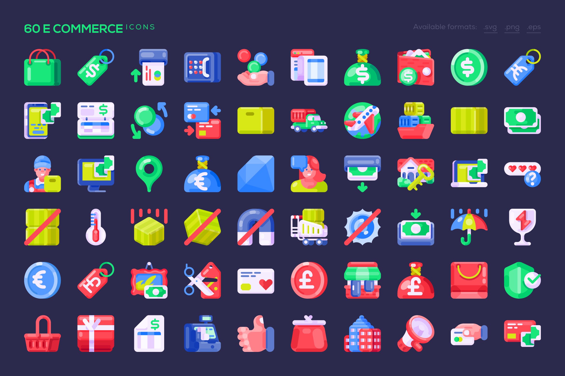60个商业创意系列图标源文件下载60 E Commerce Icons