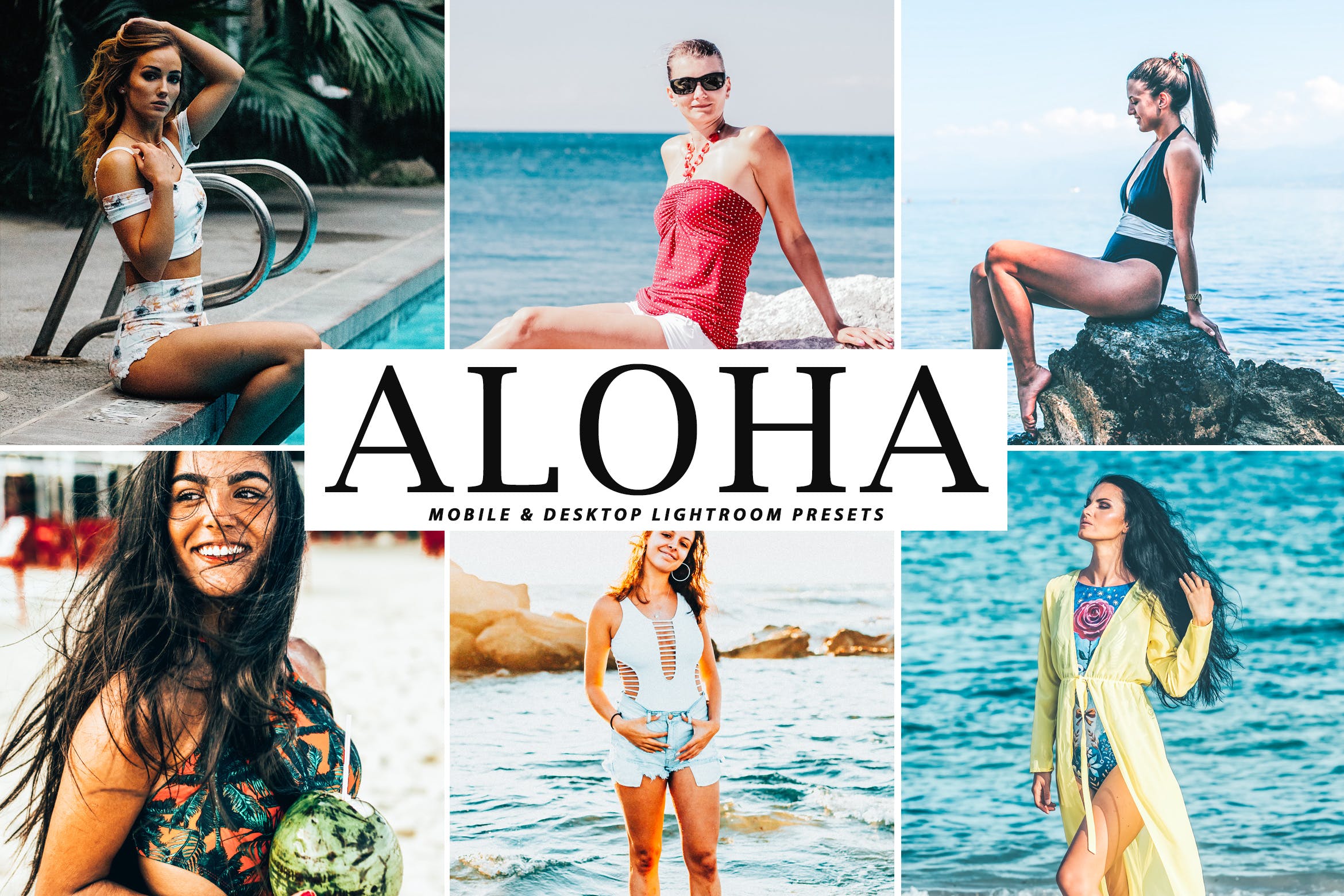 沙滩柔和复古色调照片效果处理LR预设Aloha Mobile Desktop Lightroom Presets