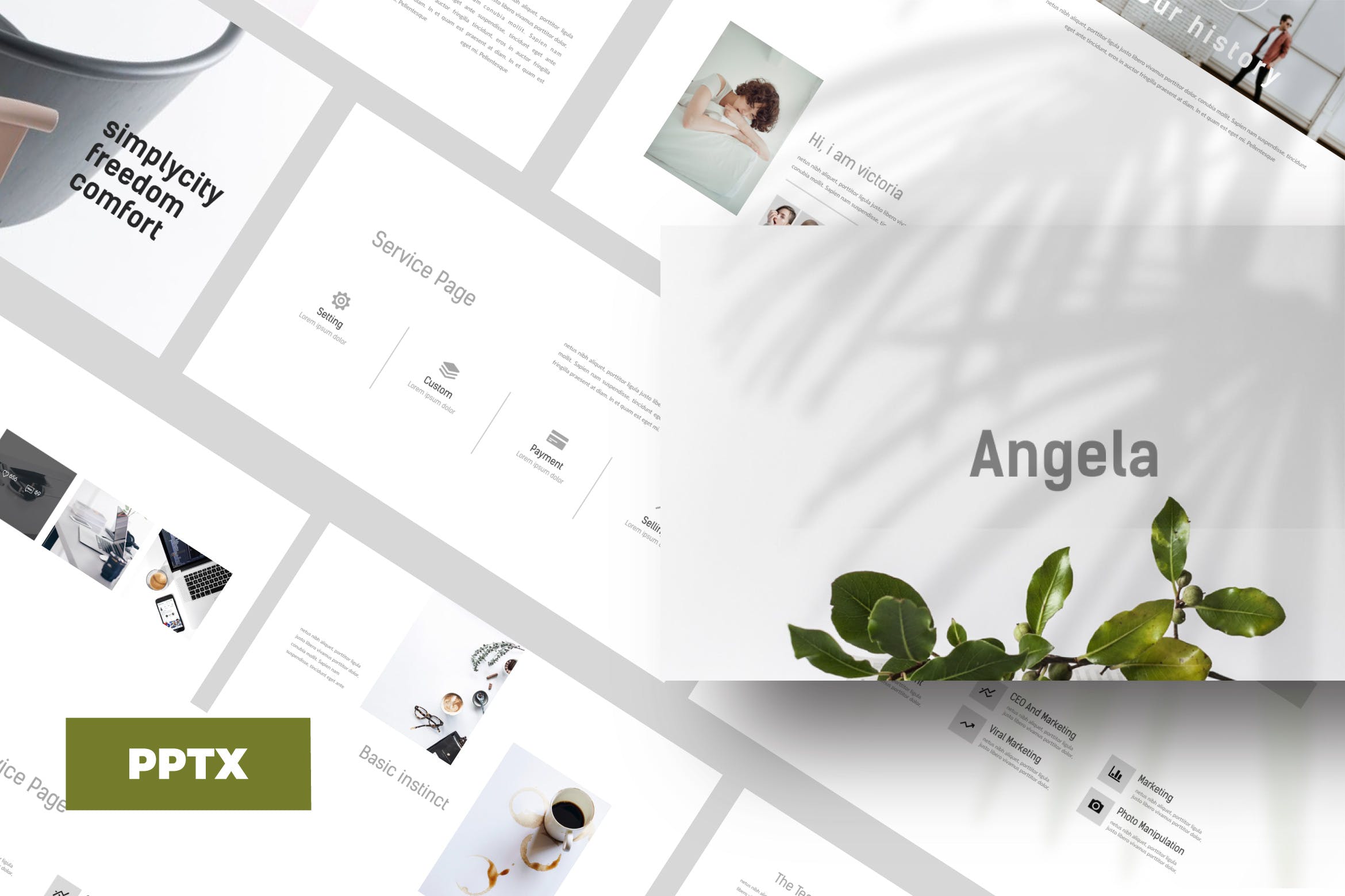奢侈品产品介绍PPT幻灯片模板Angela Powerpoint template插图