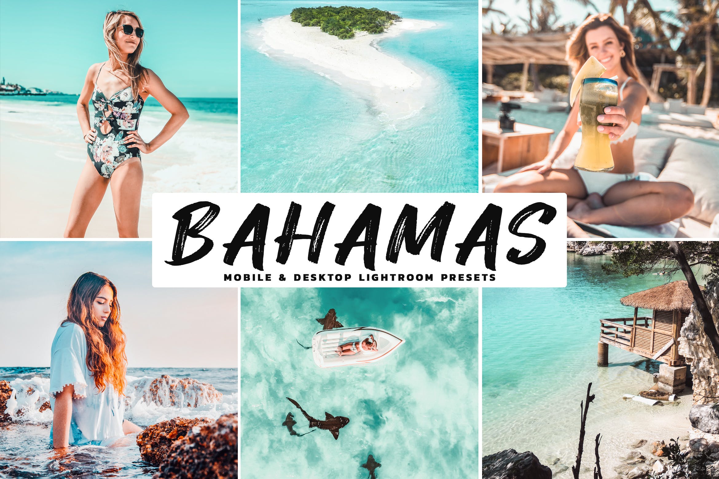 沙滩系列柔和温暖照片效果处理LR预设Bahamas Mobile Desktop Lightroom Presets