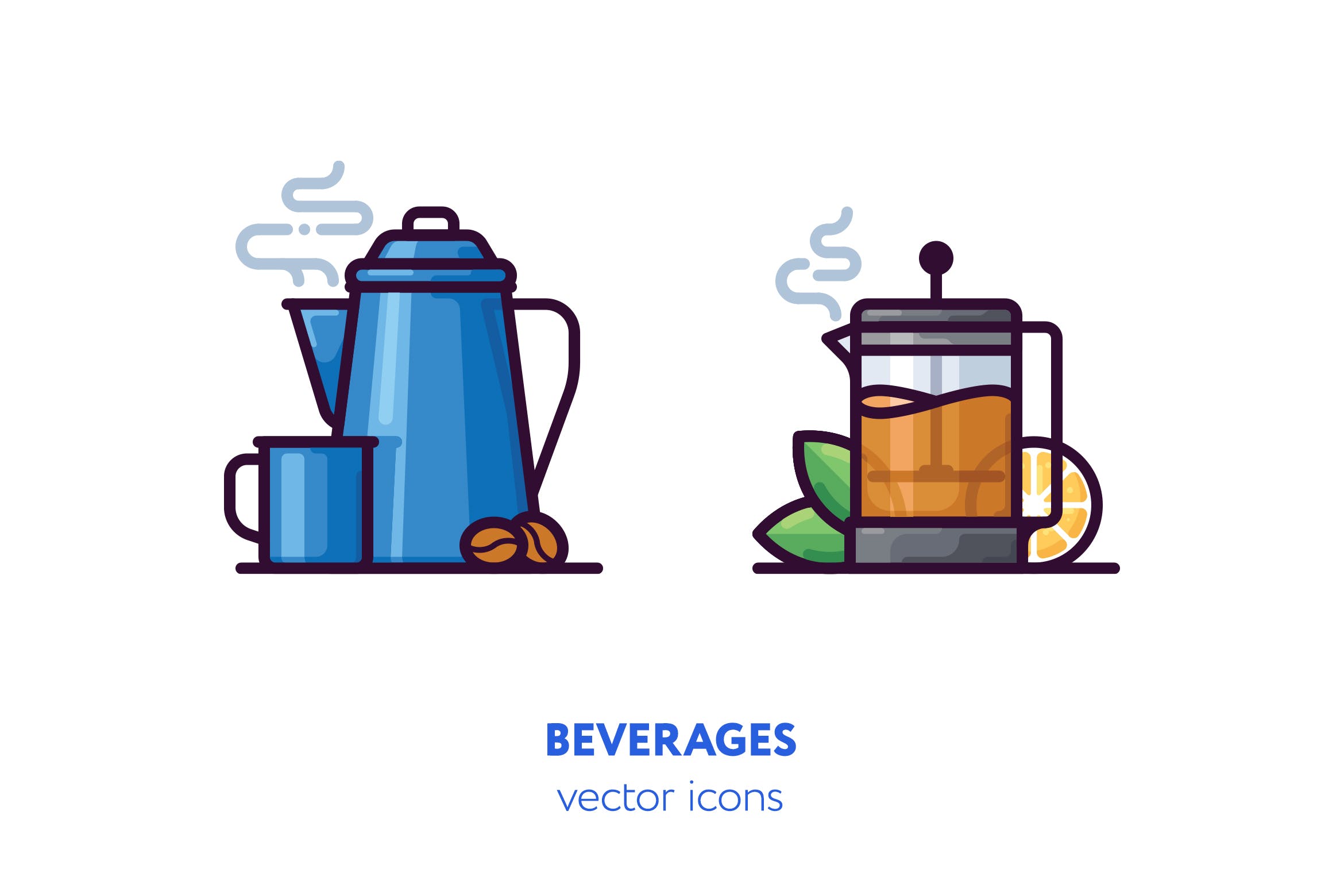 30个食物和饮料图标源文件下载Beverages icons