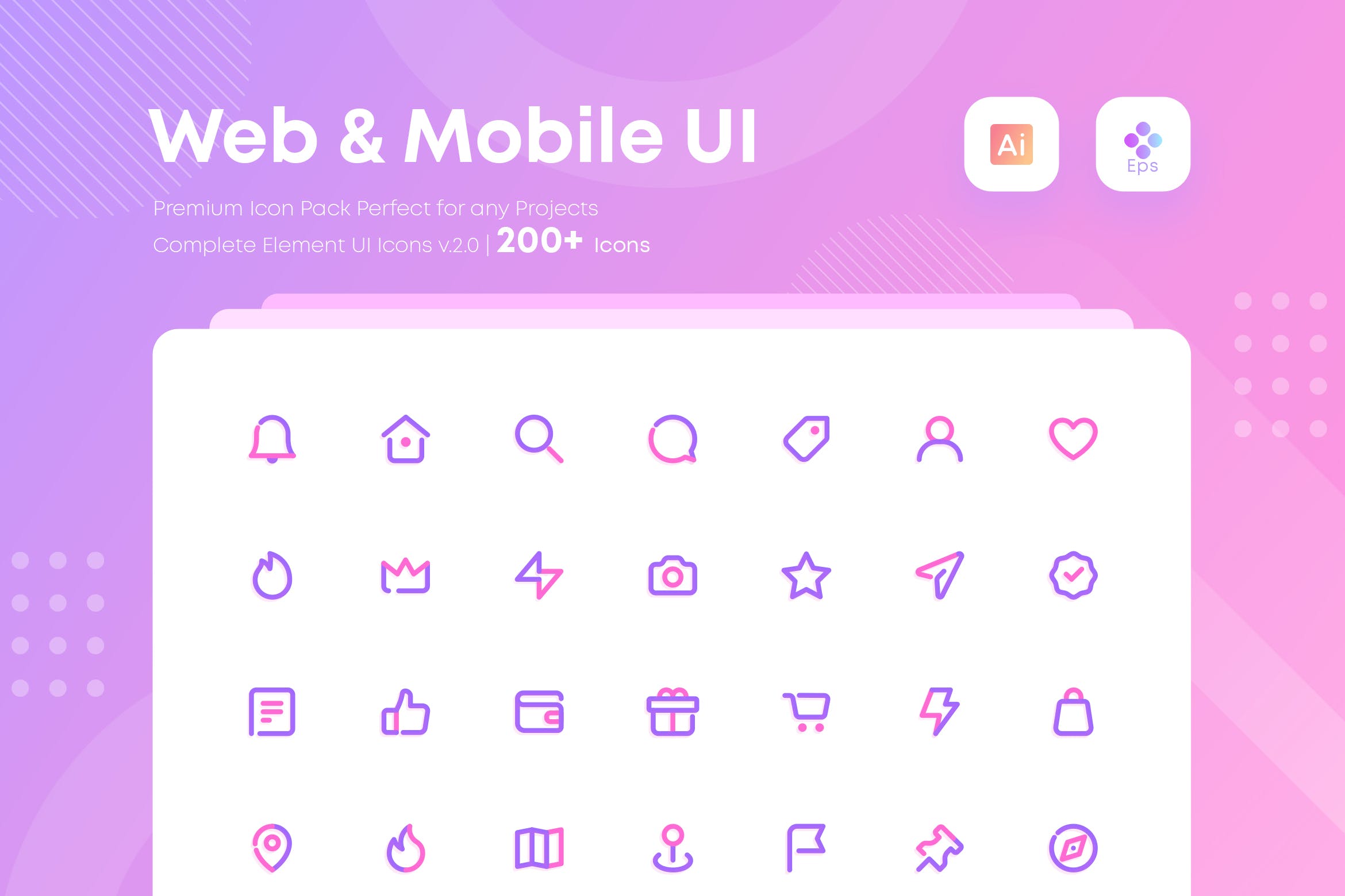 移动端系列图标Complete Web and Mobile User interface Icons插图