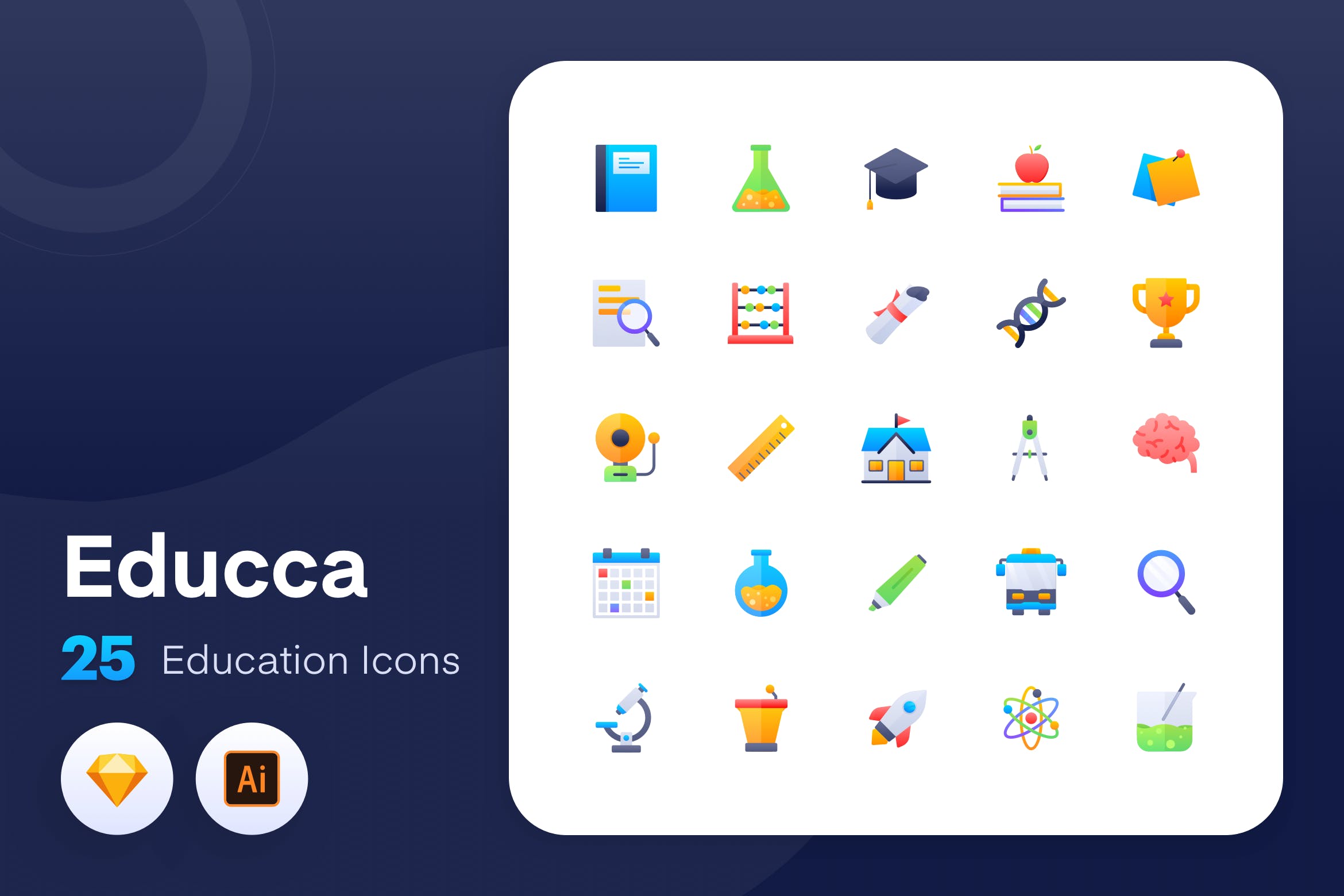 学习实验类图标源文件下载Educca Education icons Vol.1