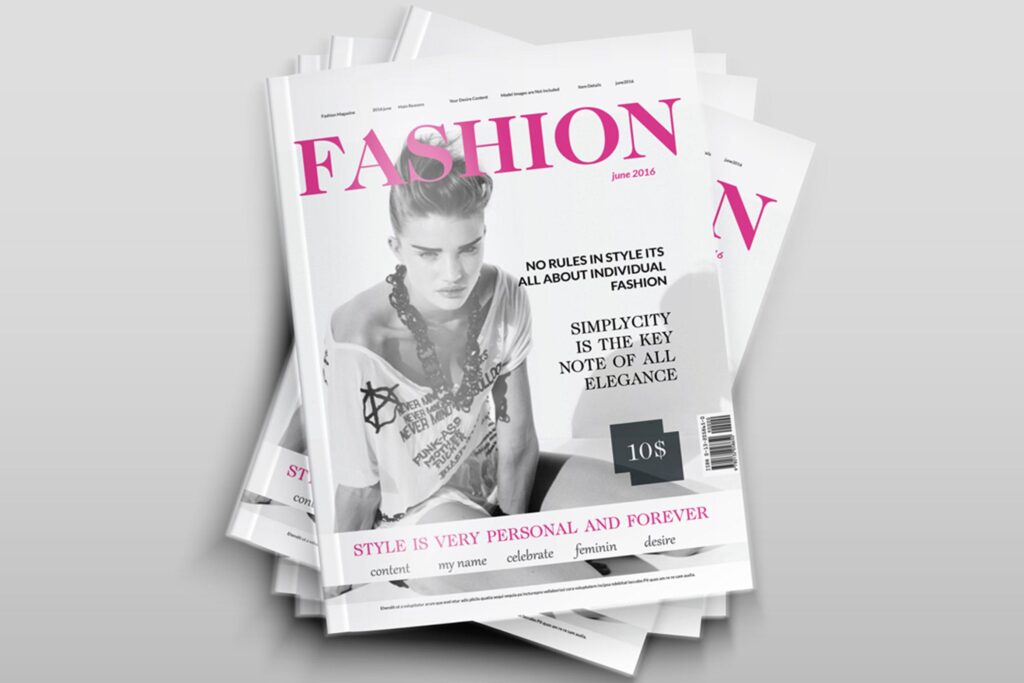 模特经纪或时装展览杂志模板素材Fashion Magazine R8C6UK