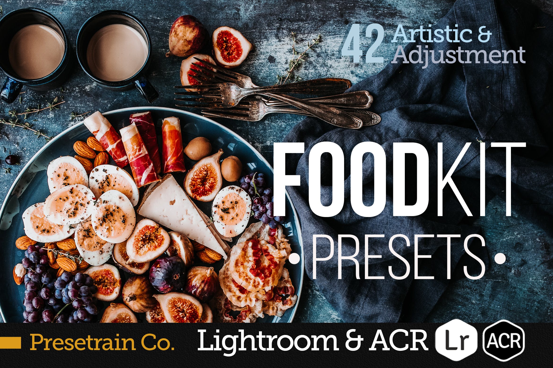 美食西餐摄影调色系列照片效果处理LR预设FoodKit Food Presets for Lightroom ACR