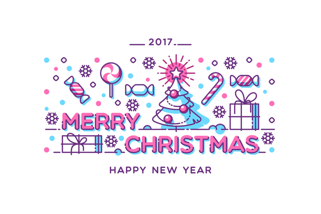 圣诞节场景插图图标素材模板素材下载Merry Christmas and New Year greeting card