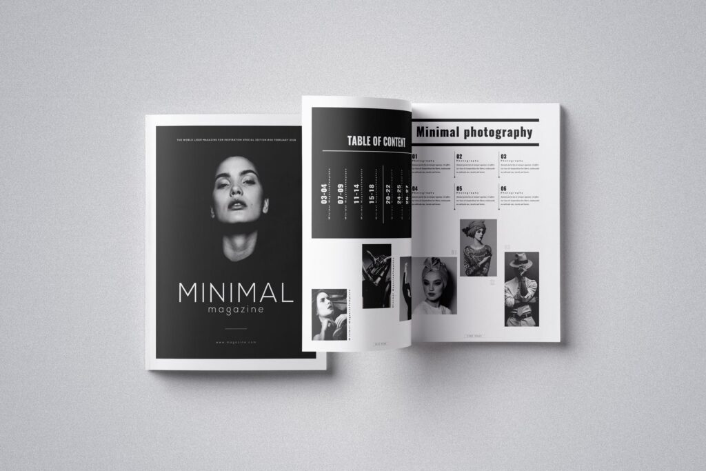黑白简约大气时尚杂志风格模板Minimal Magazine插图1