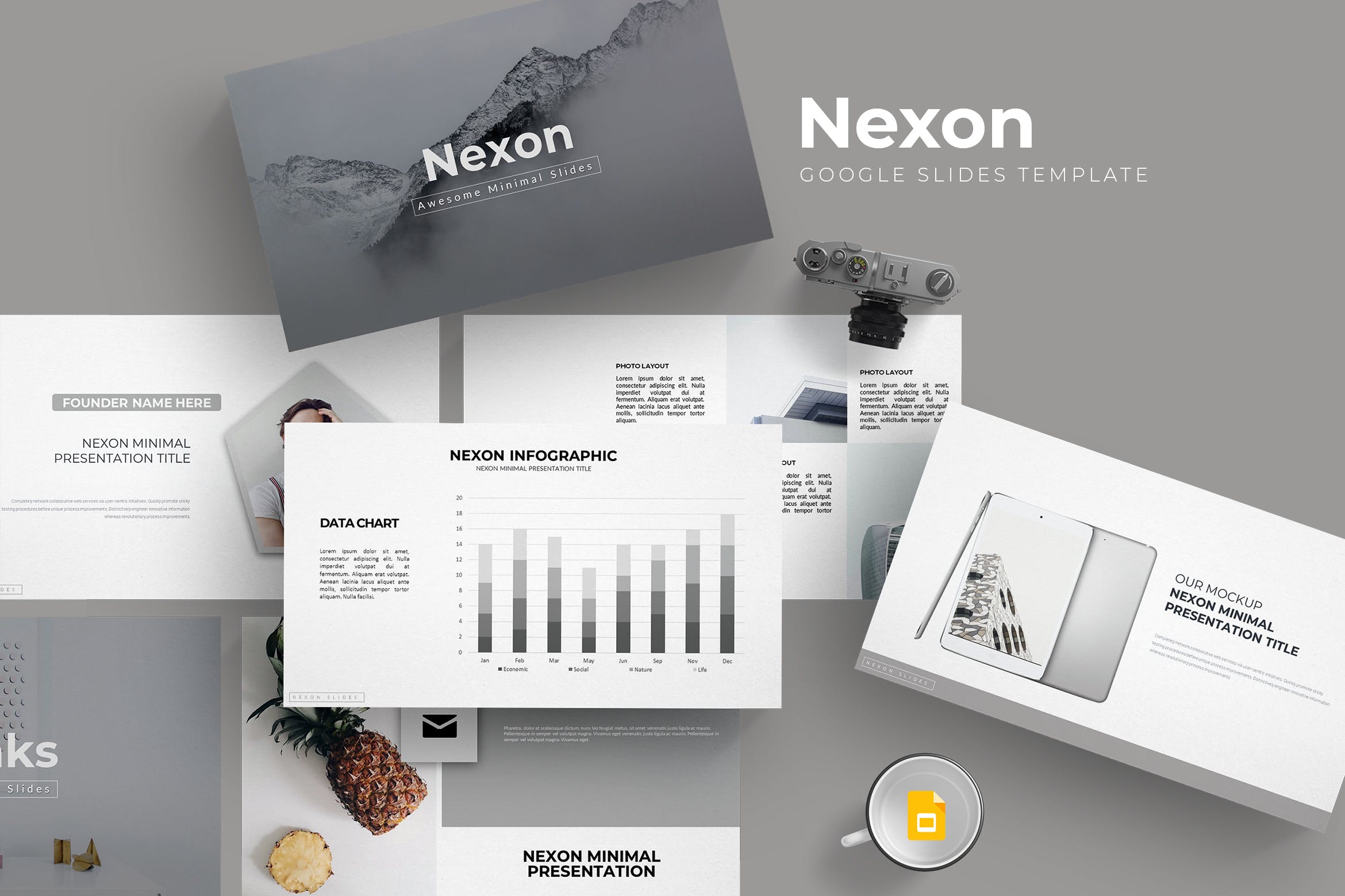 市场策划/商业活动宣讲PPT幻灯片模板Nexon Google Slides Template