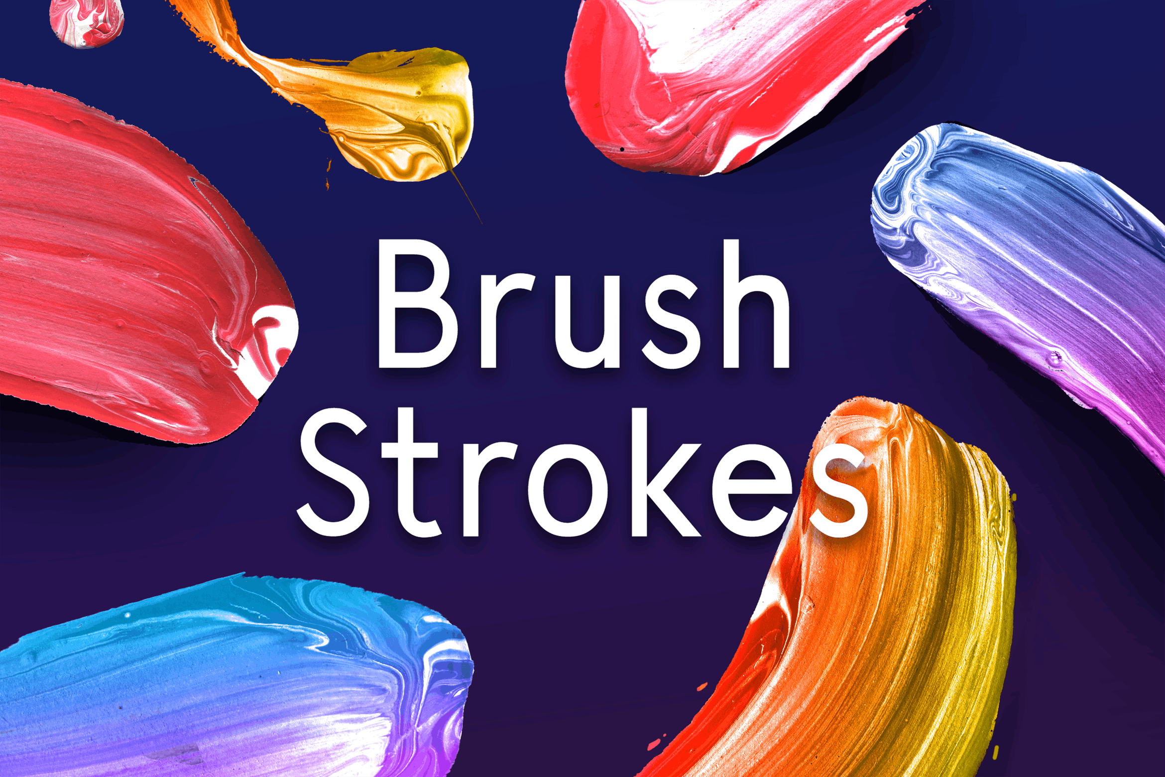 80个油画色彩笔触纹理材质装饰Paint Brush Strokes插图