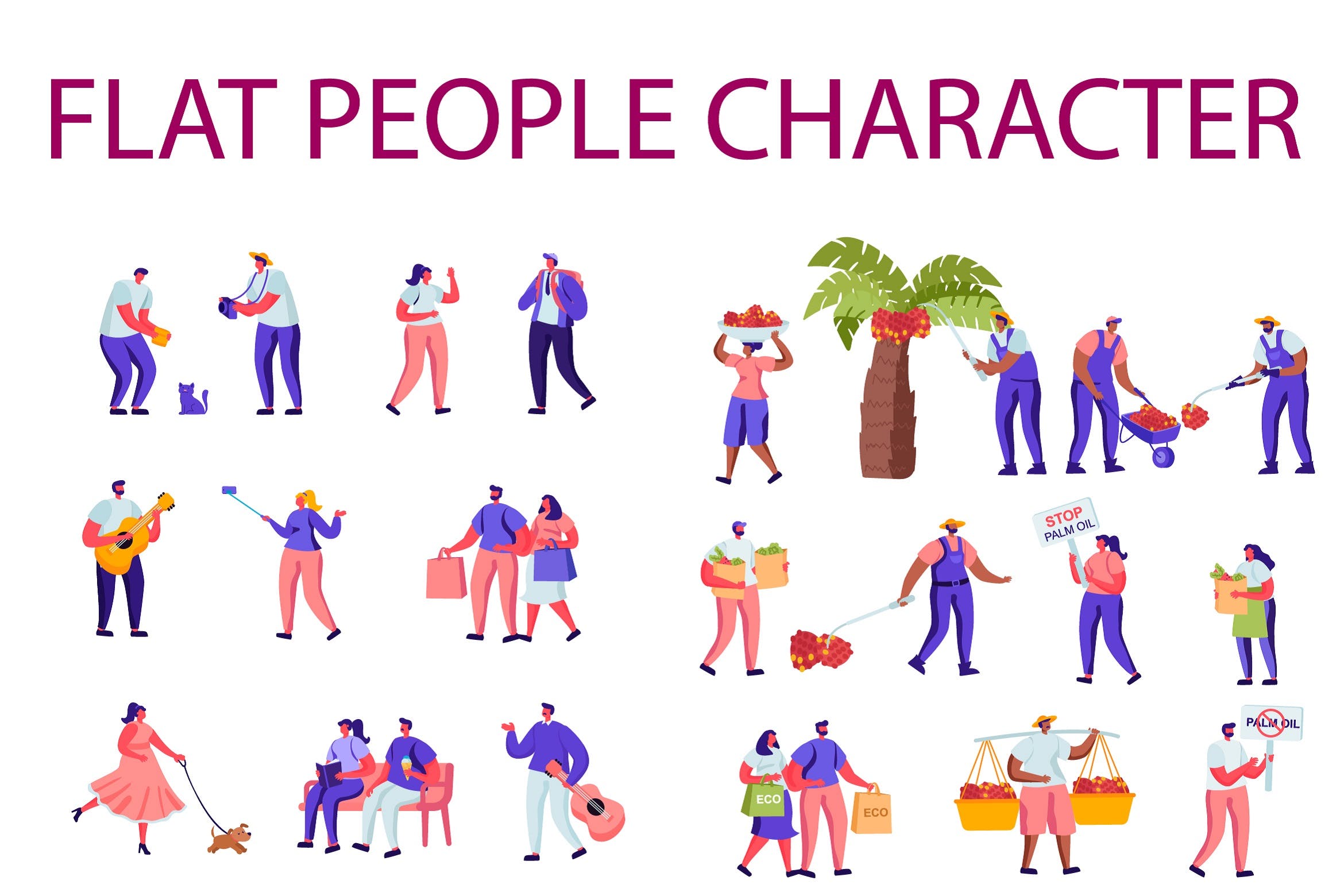 商务人物系列扁平化系列图标源文件下载People Character Creator Kit N9LTH6U