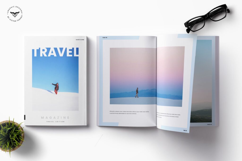 旅游主题/交通和评论杂志杂志模板Travel Magazine