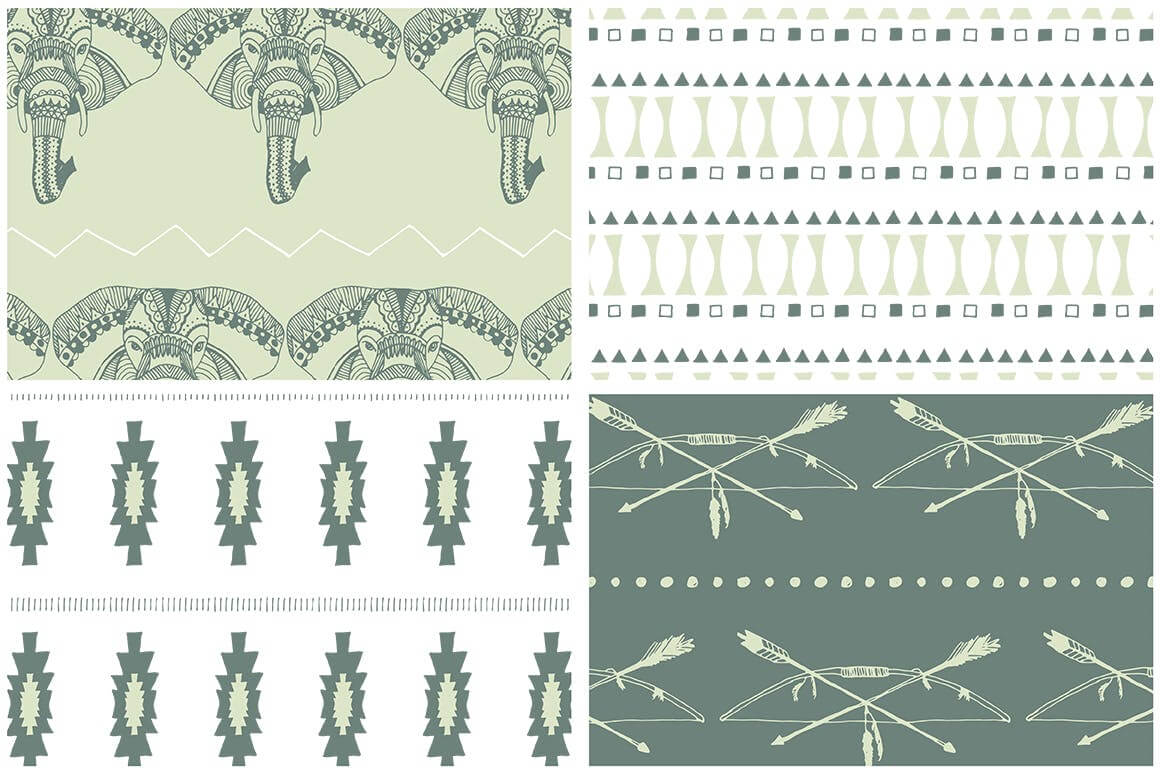 20个新的波西米亚组合矢量图案集合Boho Patterns Collection插图9