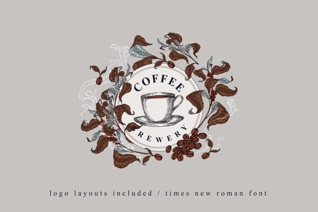 咖啡植物主题创意插图素材装饰图案Coffee Botanical Art Collection插图8