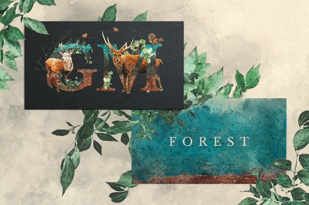 自然和森林主题元素装饰图案创意设计Forest Illustrations Graphics Kit插图10