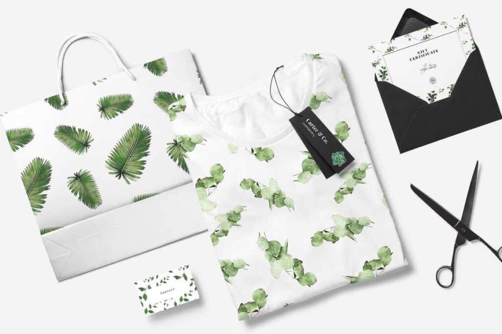 20种植物和叶子组合装饰图案企业品牌VI装饰图案Plants Foliage Seamless Patterns插图9