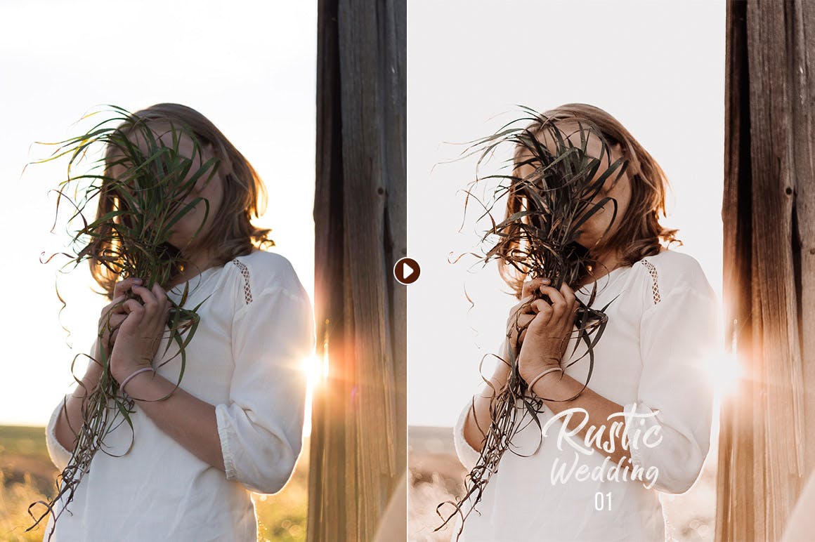 文艺婚纱摄影照片效果处理LR预设Rustic Wedding Presets for Lightroom Photoshop插图10