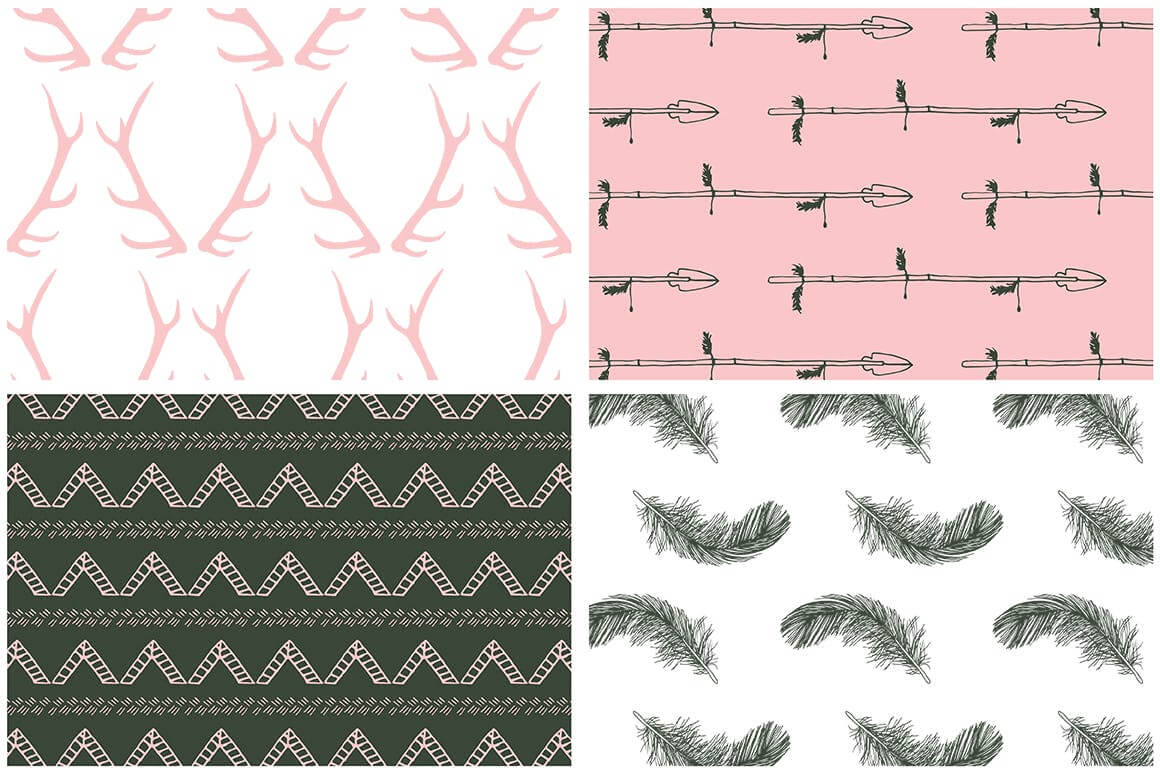20个新的波西米亚组合矢量图案集合Boho Patterns Collection插图11