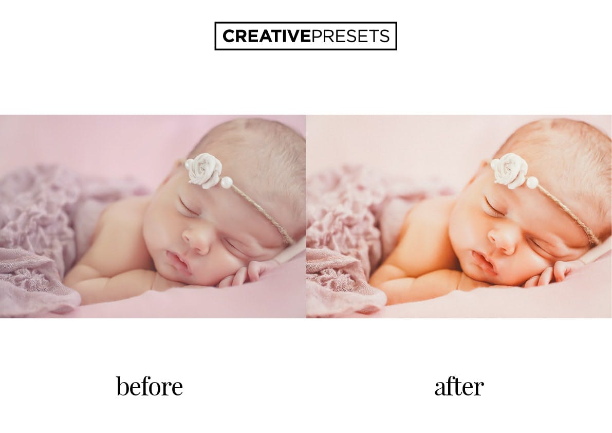 新生婴儿百日摄影写真调色照片效果处理LR预设New Born Lightroom Presets插图7