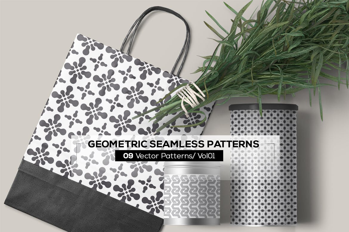 几何创意图案食品类包装图案纹理09 Geometric Seamless Patterns插图1