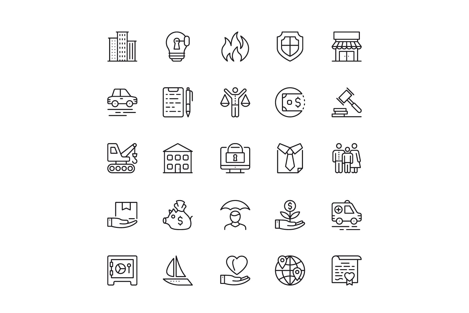 150个多行业线性图标源文件下载150 Line Icons插图1