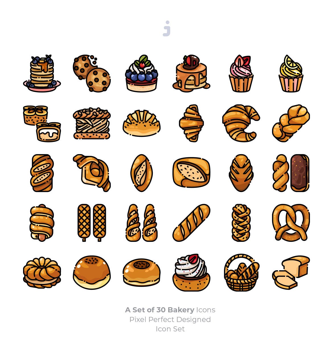  30个面包房元素描边风图标源文件下载30 Bakery Icons Uf6jcgn插图1