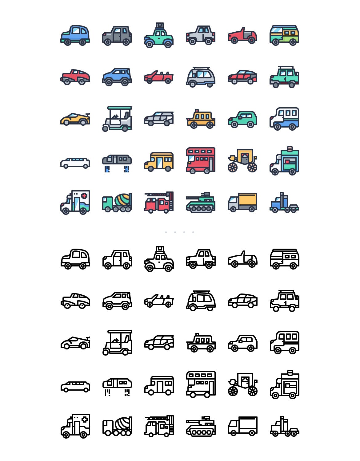 30种类型的汽车矢量图标源文件下载30 Car Icon set插图1