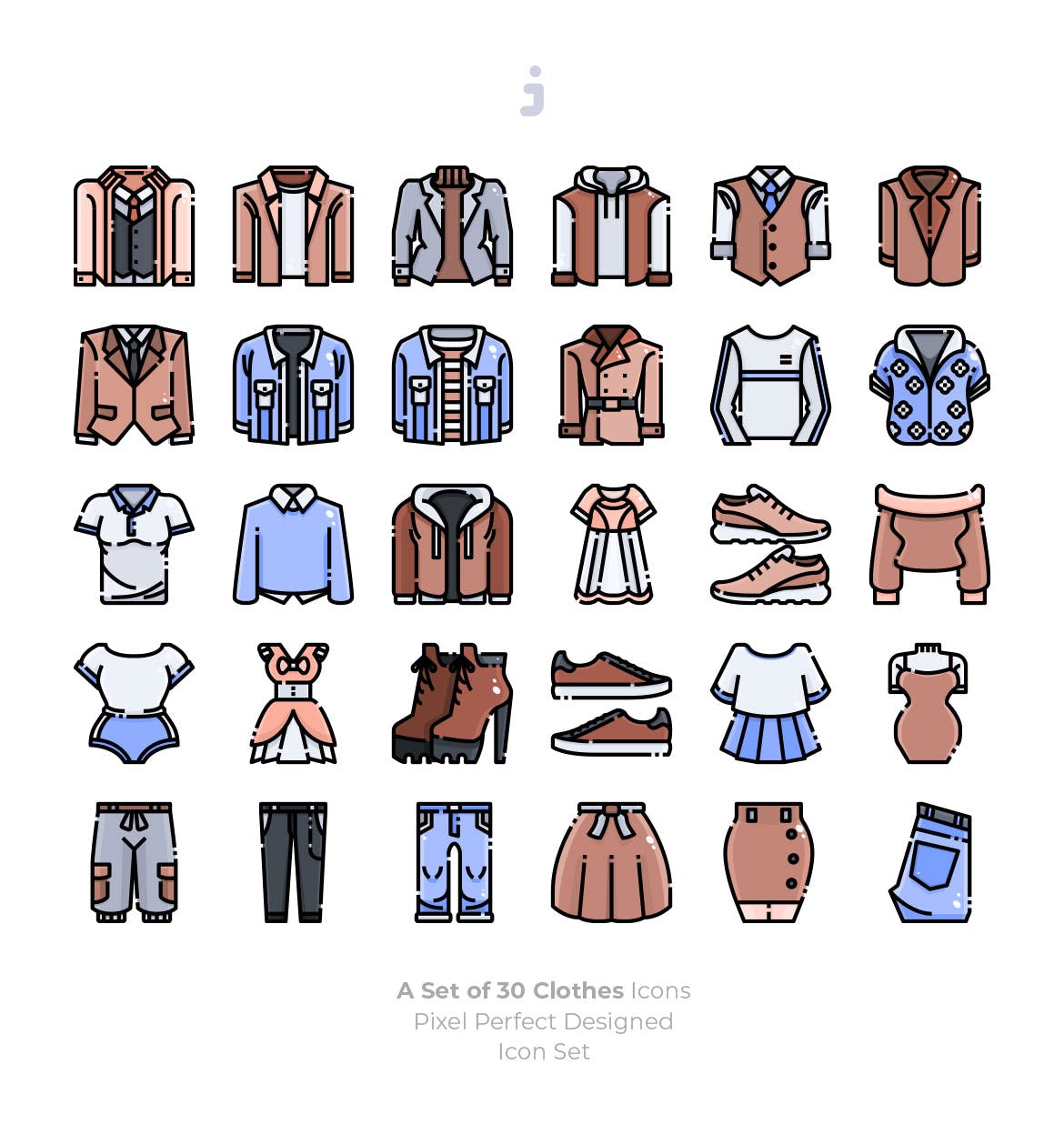 30个描边风服装图标源文件下载30 Clothes Icons插图1
