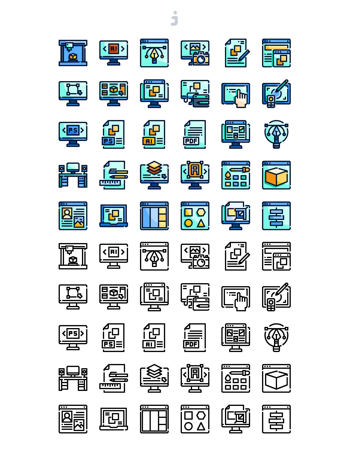  30个设计类元素描边风图标源文件下载30 Design Element Icons插图1