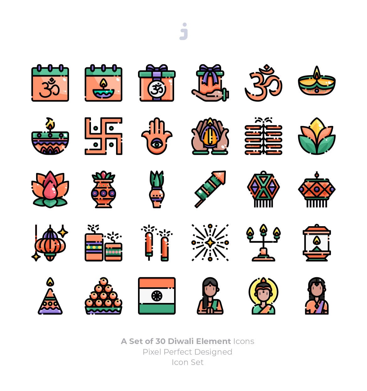  30个国外排灯节素材图标源文件下载30 Diwali Icons插图1