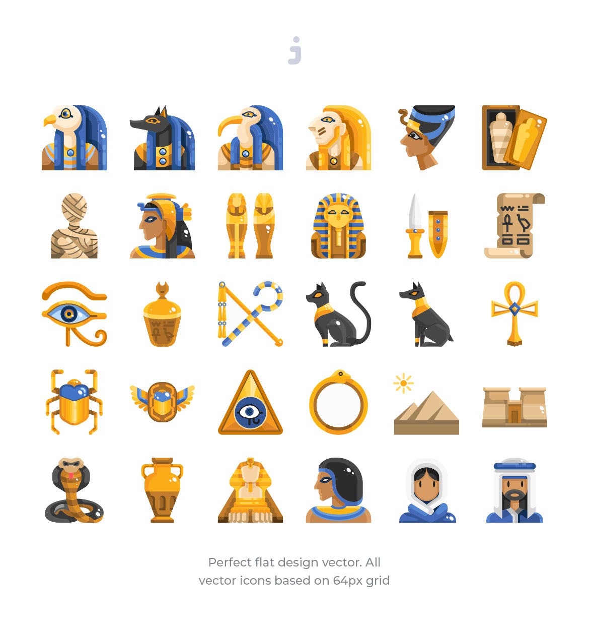  30个埃及元素图标素材源文件下载30 Egypt Element Icons Flat插图1