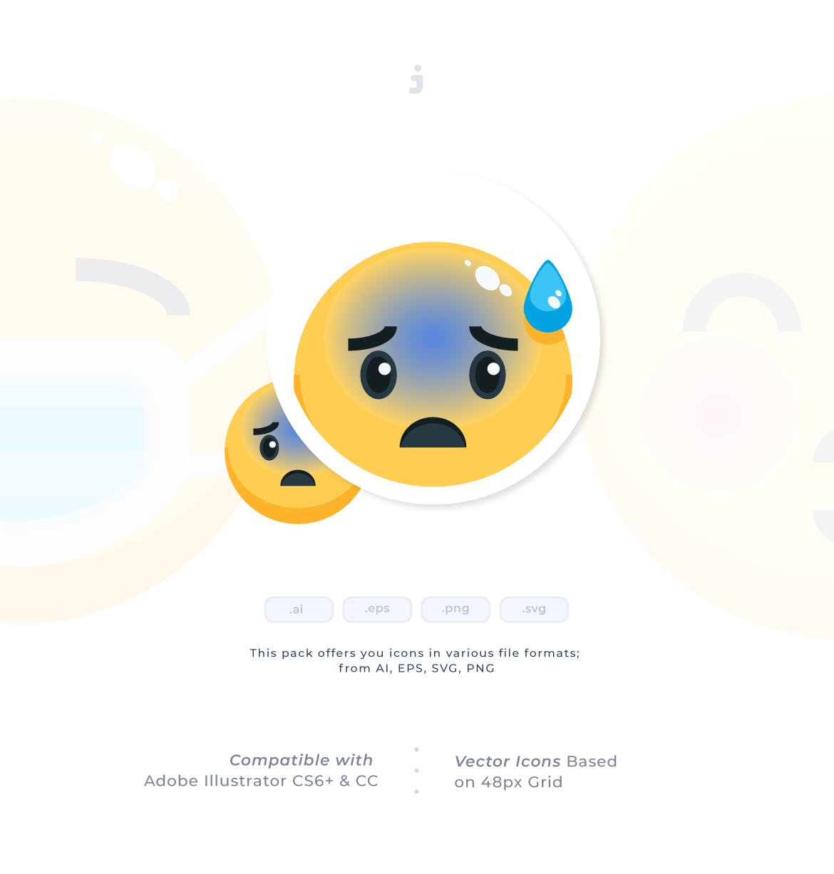 30个小黄脸表情包创意图标源文件下载30 Emoji Icon set Flat插图1