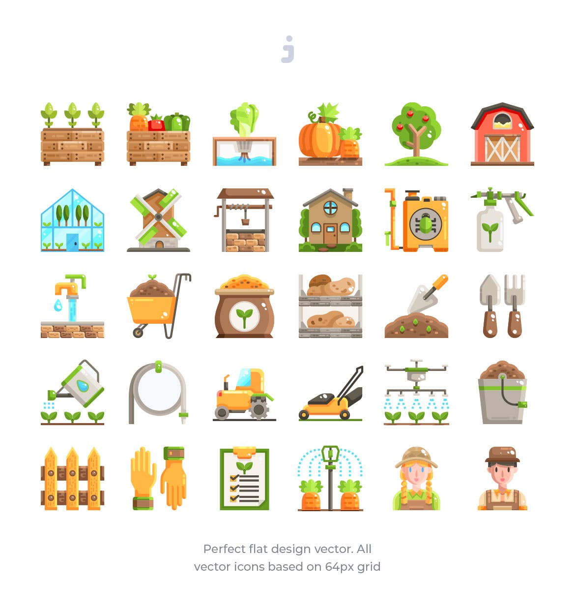 30个农业和园艺创意扁平化图标源文件下载30 Farming and Gardening Icons Flat插图1