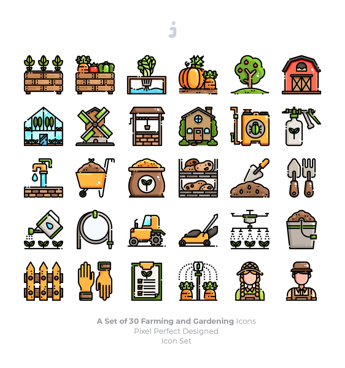 30个农业和园艺图标描边风图标原文件下载30 Farming and Gardening Icons Ynlgbm7插图1