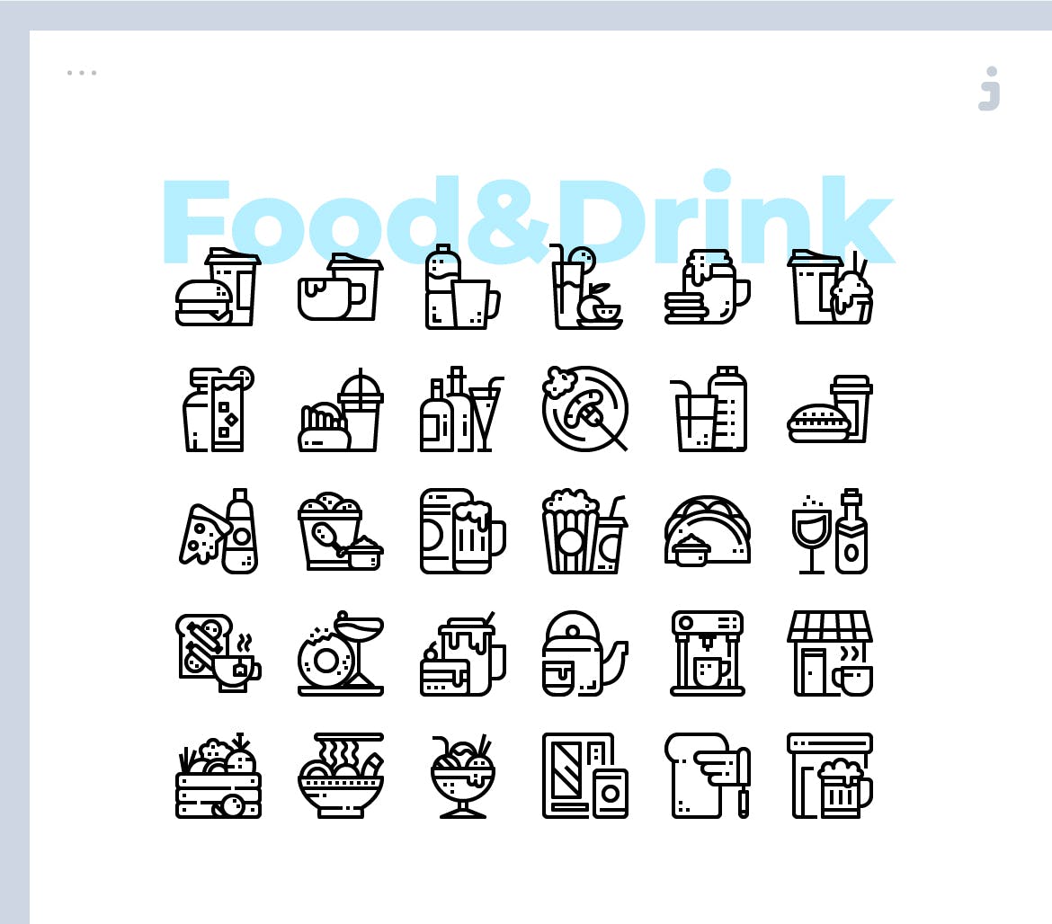 30食物和饮料图标源文件下载30 Food and Drink Icons Be9dwu插图1