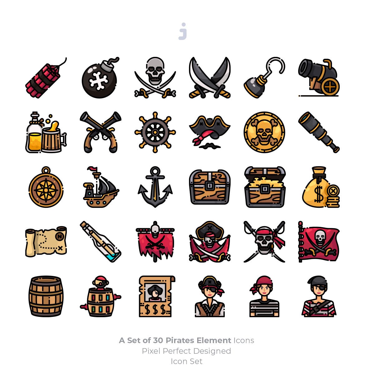 30海盗元素系列图标源文件下载30 Pirates Element Icons插图1