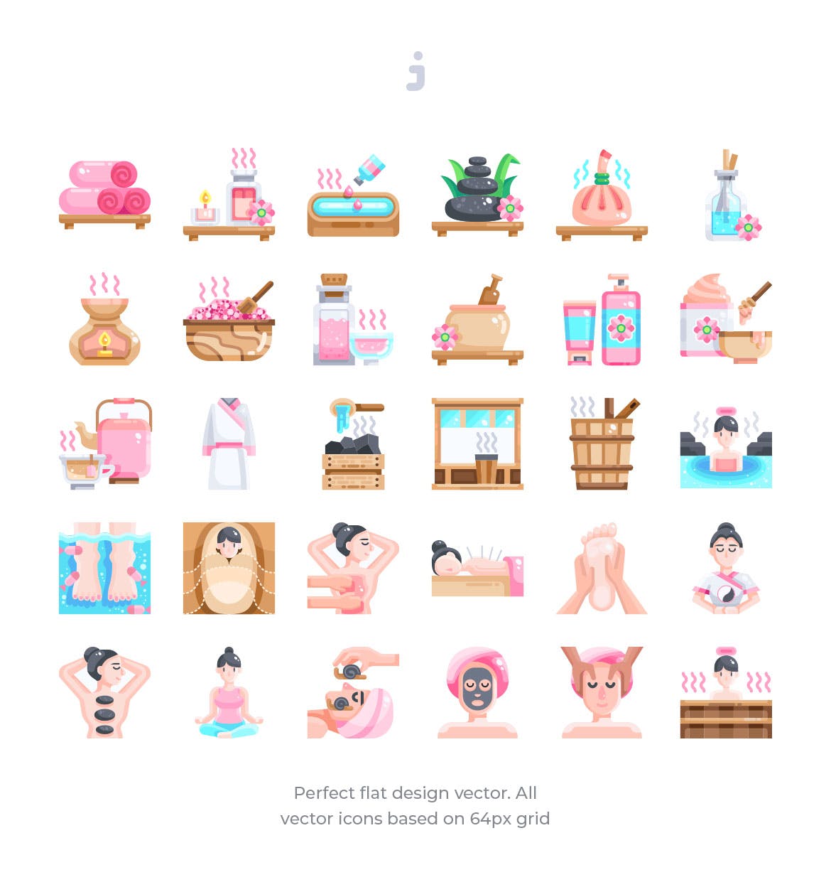 30个水疗和治疗图标源文件下载30 Spa and therapy Icons Flat插图1