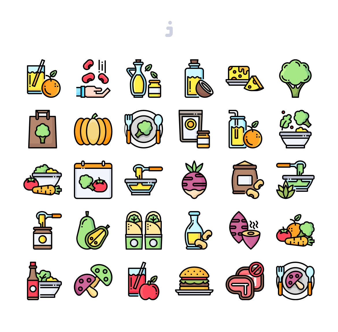  30个素食元素下载源文件下载30 Vegan Food Icons插图1